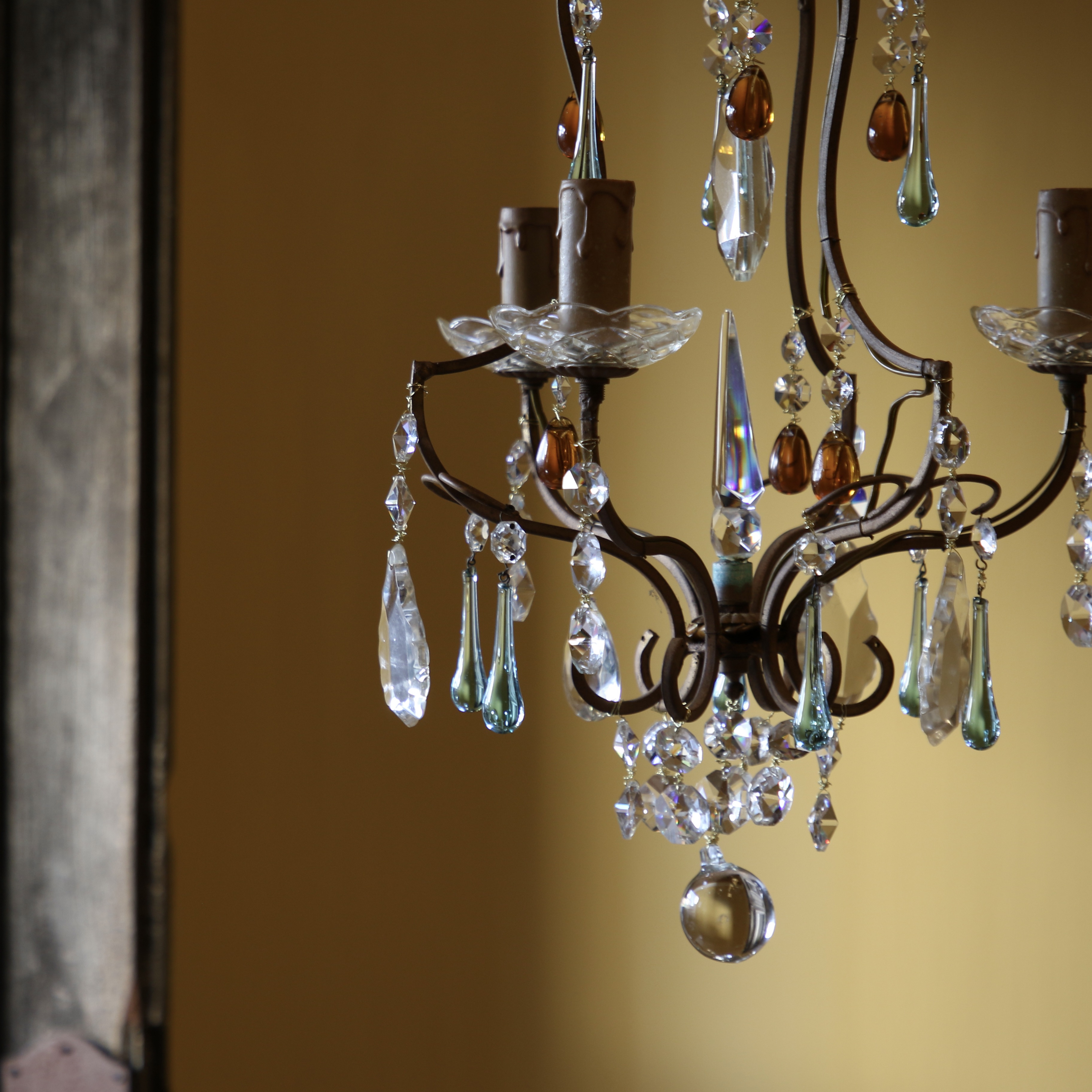 Blue and Amber Chandelier